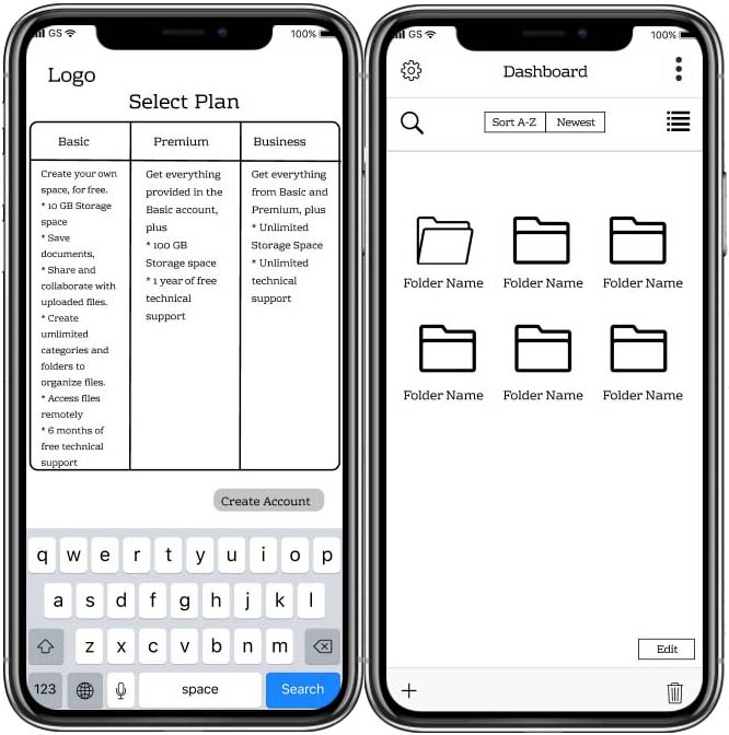 Image of mobile wireframe